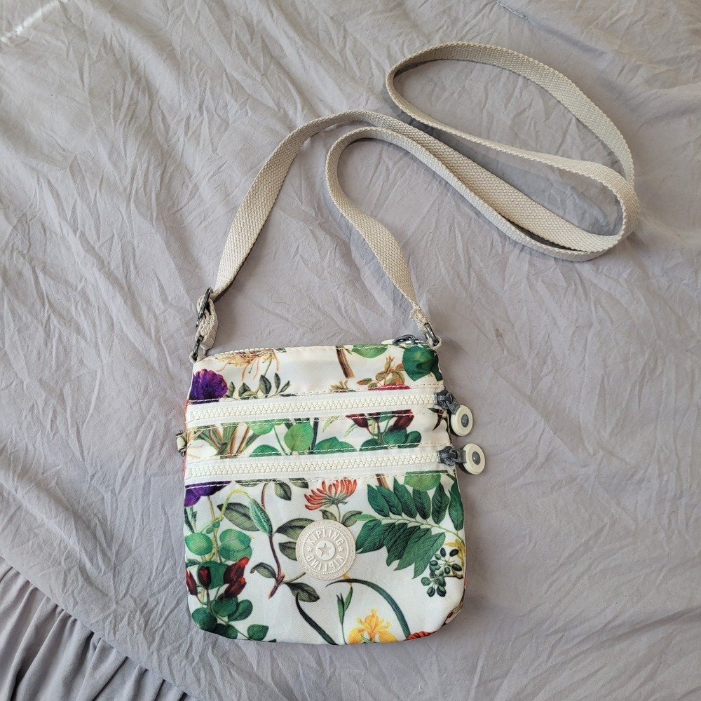 Kipling floral Canvas Crossbody Mini Bag easy clean colorful purse